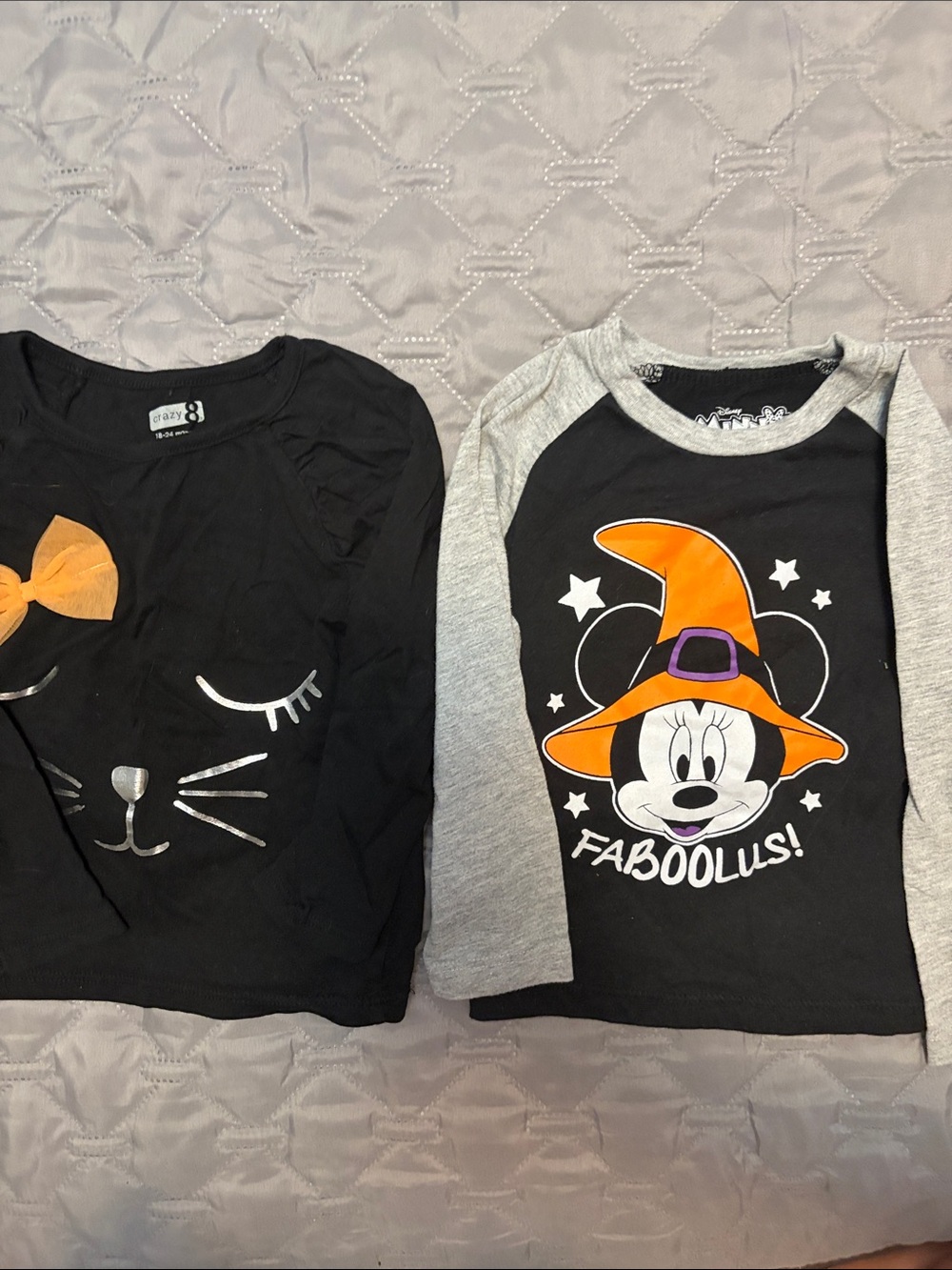 Disney Black & Orange Minnie Halloween Graphic Long Sleeve Set